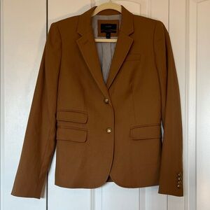 J. Crew Schoolboy Camel Tan Wool Blazer with 2 Gold Buttons Pockets 2T